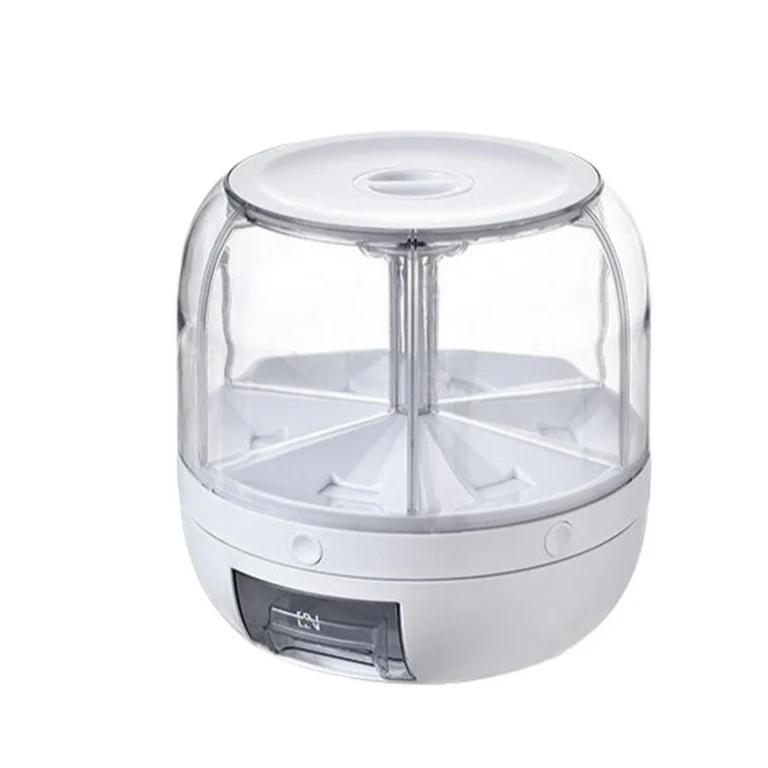 Cereal & Rice Storage Dispenser – 6 Grid, 360° Rotating Container