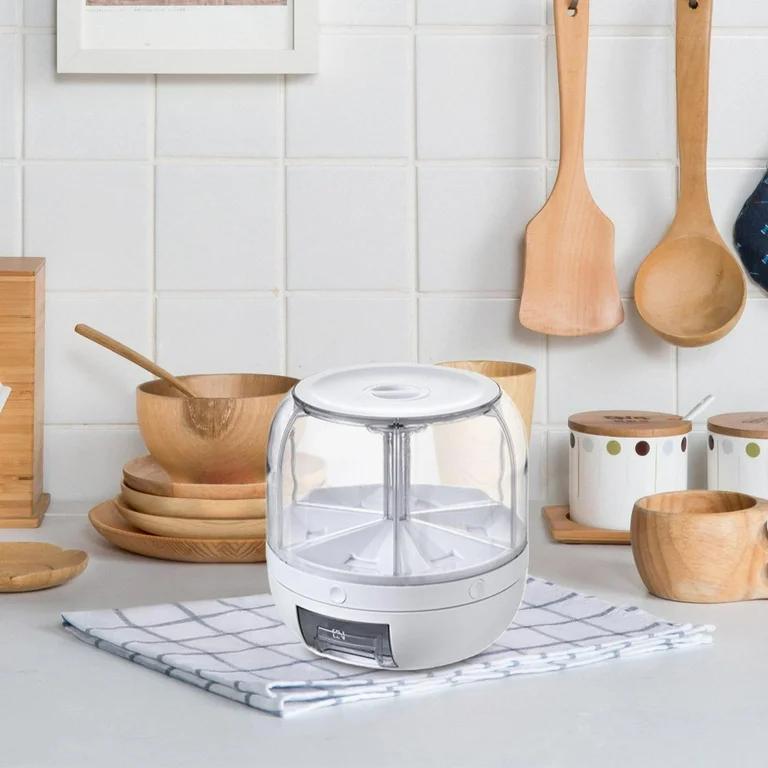 Cereal & Rice Storage Dispenser – 6 Grid, 360° Rotating Container