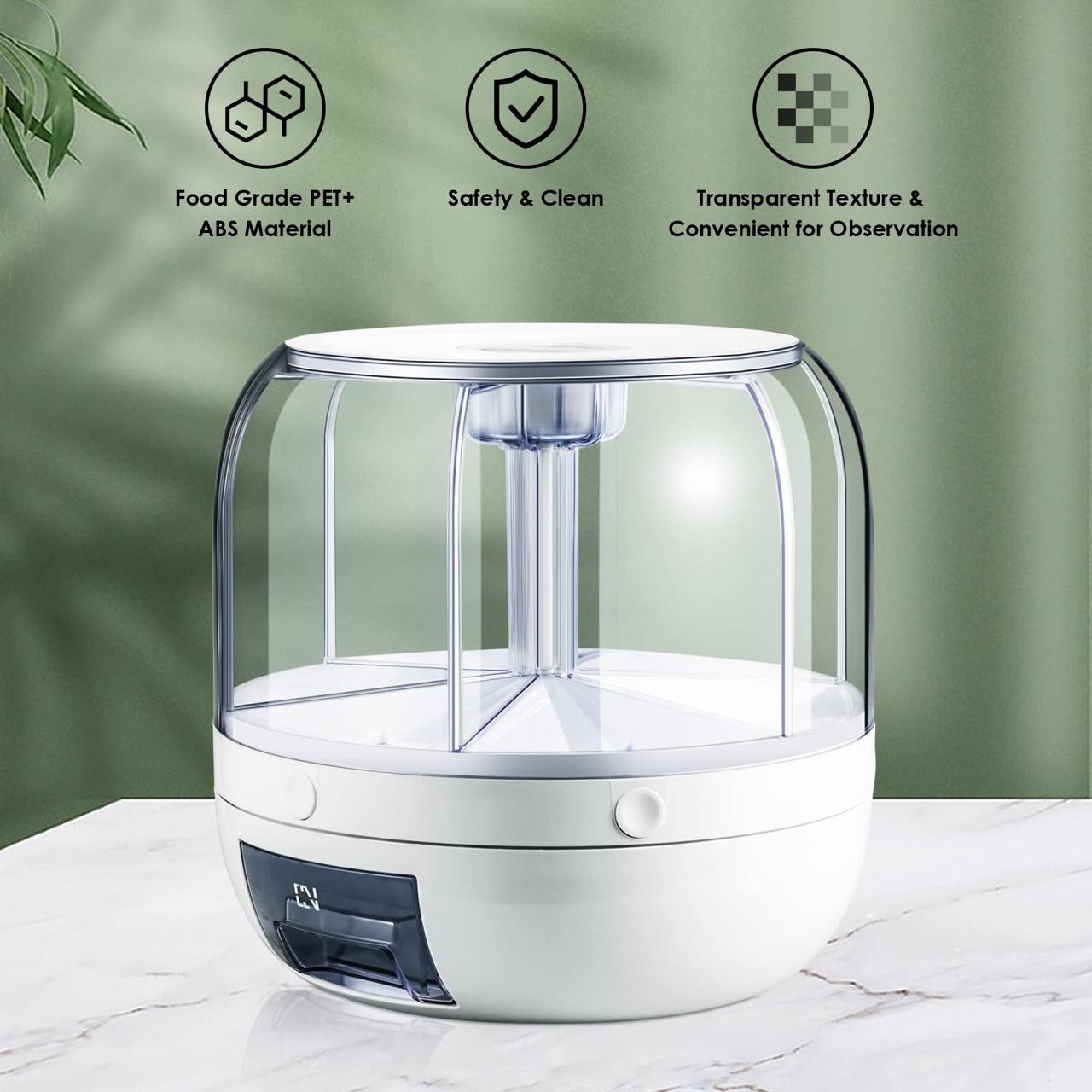 Cereal & Rice Storage Dispenser – 6 Grid, 360° Rotating Container