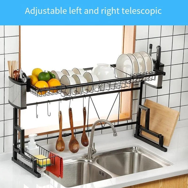 Large Metal Kitchen Sink Rack – Heavy-Duty, Rust-Resistant Dish Drainer